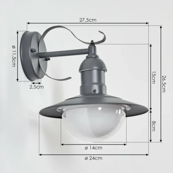 hofstein Applique murale d'extérieur Broni Anthracite, 1 lumière* Lampes Modernes