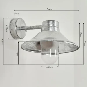 hofstein Applique murale d'extérieur Pumiri LED Zingué, 1 lumière* Lampes Modernes