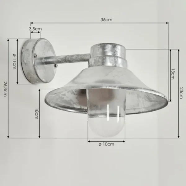 hofstein Applique murale d'extérieur Pumiri LED Zingué, 1 lumière* Lampes Modernes