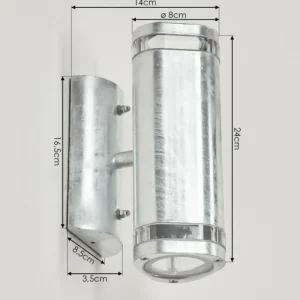 hofstein Applique murale d'extérieur Amyton Acier inoxydable, Transparent, Zingué, 2 lumières* Lampes Modernes