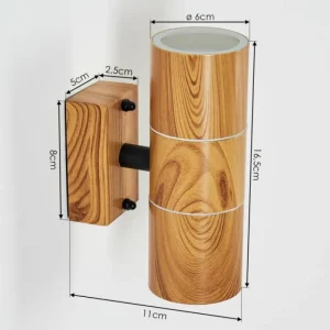 hofstein Applique murale d'extérieur Tenvik Brun, Couleur bois, Noir, 2 lumières* Lampes Modernes