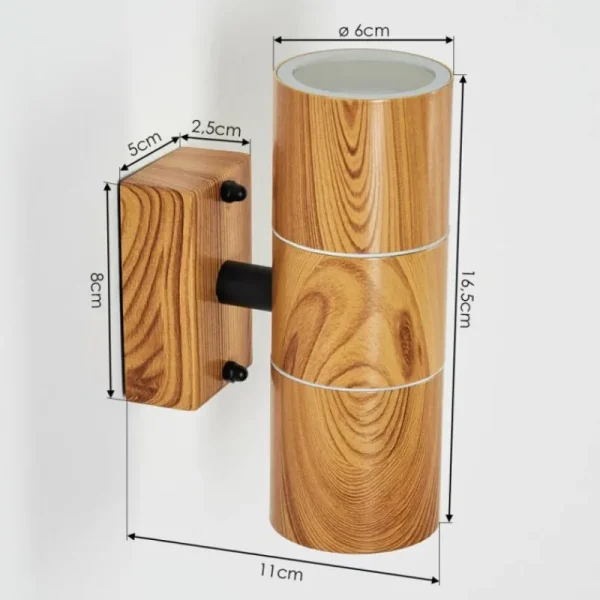 hofstein Applique murale d'extérieur Tenvik Brun, Couleur bois, Noir, 2 lumières* Lampes Modernes