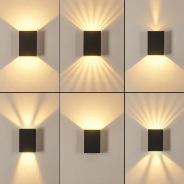 hofstein Applique murale d'extérieur Benin LED Noir, 2 lumières* Lampes Modernes