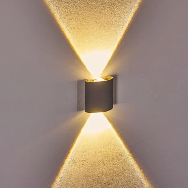 hofstein Applique murale d'extérieur Abaiang LED Gris, 1 lumière* Lampes Modernes