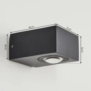 hofstein Applique murale d'extérieur Curvel LED Noir, 2 lumières* Lampes Modernes