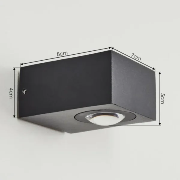 hofstein Applique murale d'extérieur Curvel LED Noir, 2 lumières* Lampes Modernes