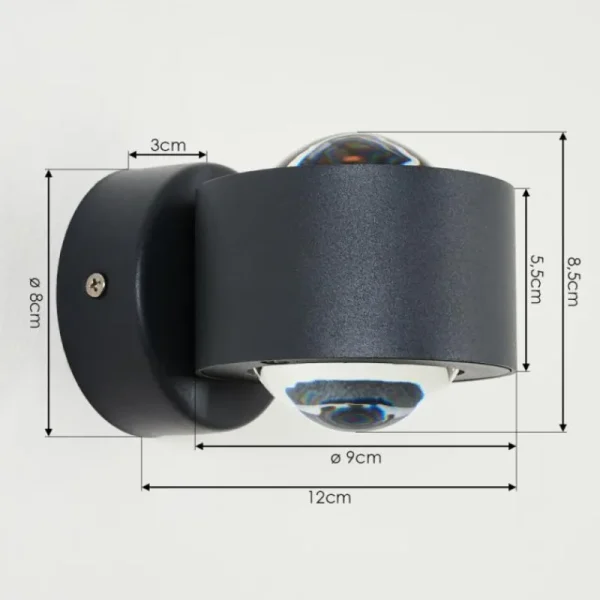 hofstein Applique murale d'extérieur Andersro LED Noir, 2 lumières* Lampes Modernes