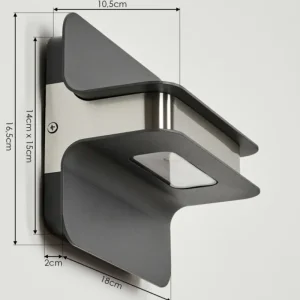 hofstein Applique murale d'extérieur Blanchard LED Nickel mat, Noir, 1 lumière* Lampes Modernes