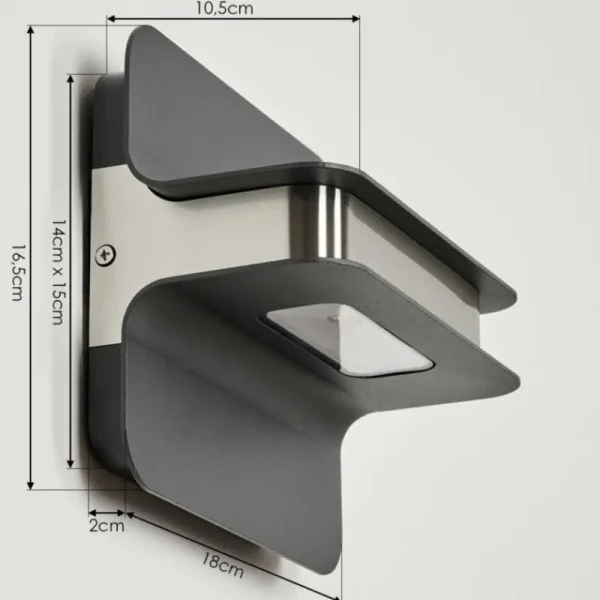 hofstein Applique murale d'extérieur Blanchard LED Nickel mat, Noir, 1 lumière* Lampes Modernes