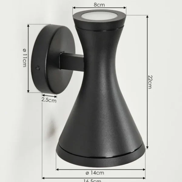 hofstein Applique murale d'extérieur Verberie Noir, 2 lumières* Lampes Modernes