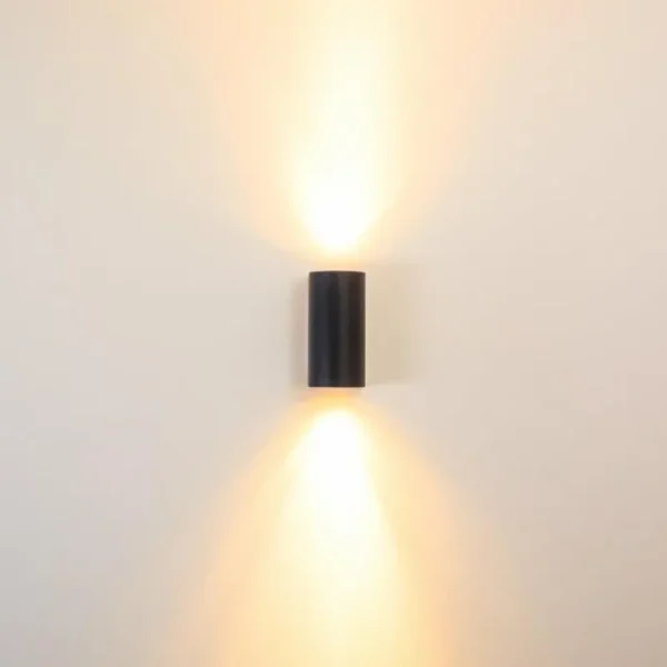 hofstein Applique murale d'extérieur Boda Noir, 2 lumières* Lampes Modernes