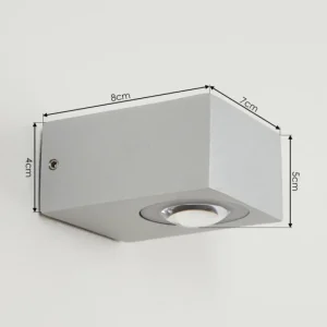 hofstein Applique murale d'extérieur Curvel LED Argenté, 2 lumières* Lampes Modernes