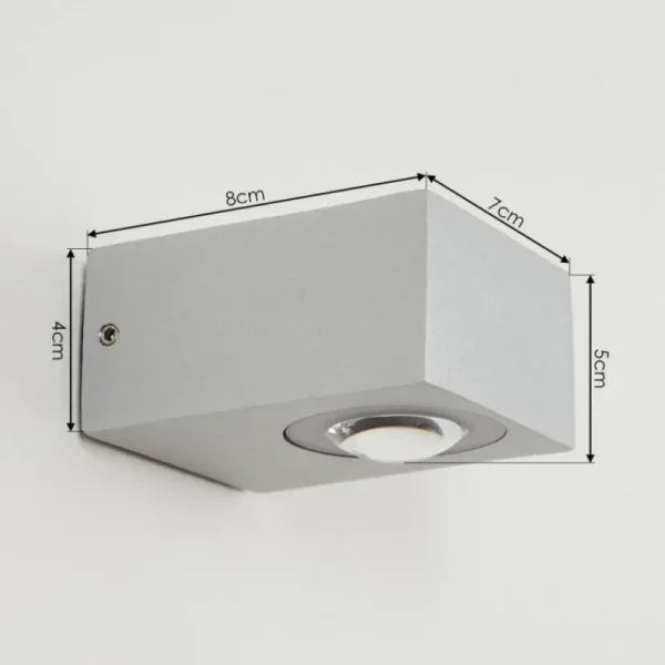 hofstein Applique murale d'extérieur Curvel LED Argenté, 2 lumières* Lampes Modernes