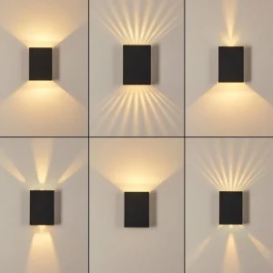hofstein Applique murale d'extérieur Benin LED Noir, 2 lumières* Lampes Modernes