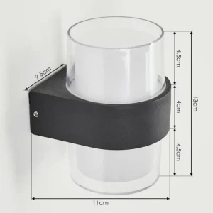 hofstein Applique murale d'extérieur Cesta LED Noir, 2 lumières* Lampes Modernes