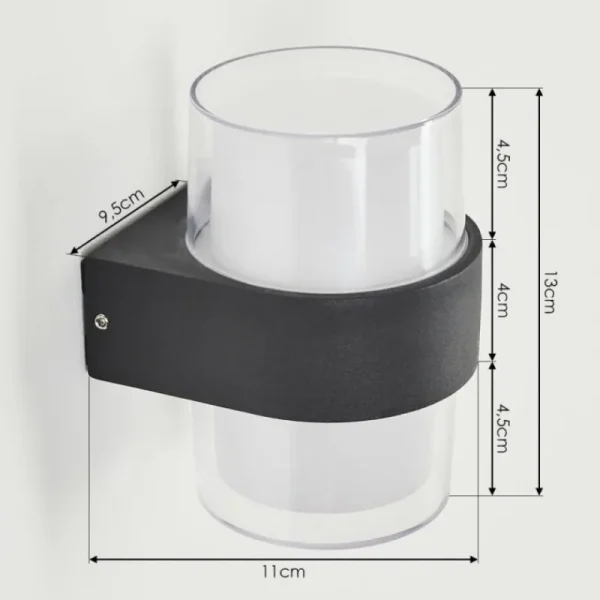hofstein Applique murale d'extérieur Cesta LED Noir, 2 lumières* Lampes Modernes