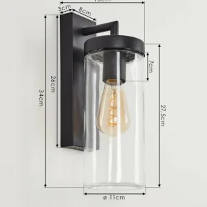 hofstein Applique murale d'extérieur Alegcirasn Noir, 1 lumière* Lampes Modernes