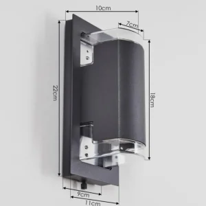 hofstein Applique murale d'extérieur Nabawa Anthracite, 2 lumières* Lampes Modernes