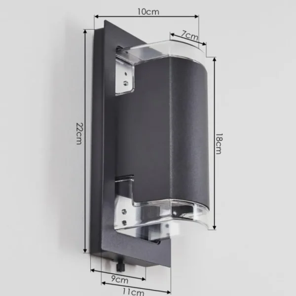 hofstein Applique murale d'extérieur Nabawa Anthracite, 2 lumières* Lampes Modernes