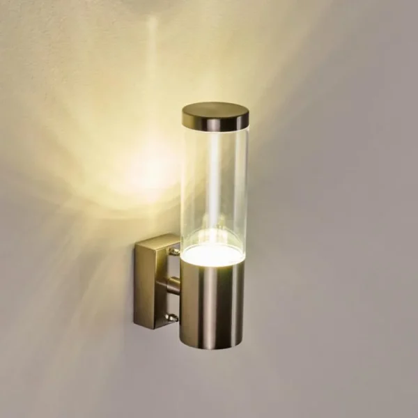 hofstein Applique murale d'extérieur Noreaz Chrome, 1 lumière* Lampes Modernes
