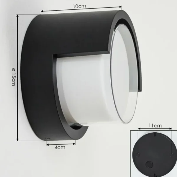 hofstein Applique murale d'extérieur Vurey LED Noir, 1 lumière* Lampes Modernes