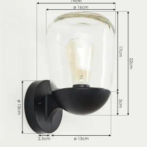 hofstein Applique murale d'extérieur Ystheim Noir, 1 lumière* Lampes Modernes