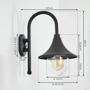 hofstein Applique murale d'extérieur Brilliant Berna Noir, 1 lumière* Lampes Modernes