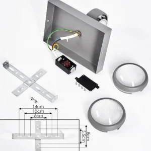 hofstein Applique murale d'extérieur Arsego LED Gris, 2 lumières* Lampes Modernes