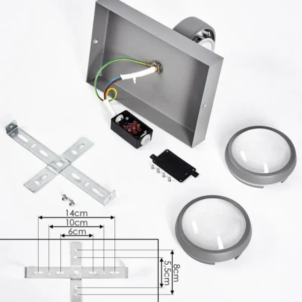 hofstein Applique murale d'extérieur Arsego LED Gris, 2 lumières* Lampes Modernes