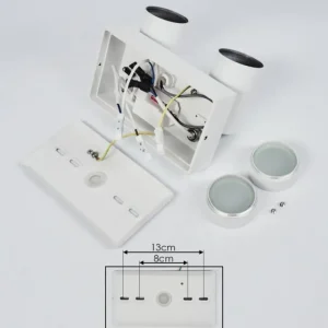 hofstein Applique murale d'extérieur Hakamken Blanc, 2 lumières, Détecteur de mouvement* Lampes Modernes