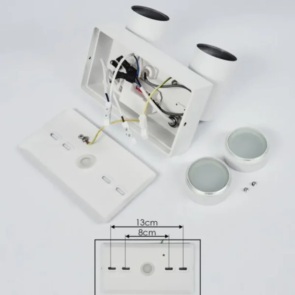 hofstein Applique murale d'extérieur Hakamken Blanc, 2 lumières, Détecteur de mouvement* Lampes Modernes