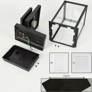hofstein Applique murale d'extérieur Tieva Noir, 1 lumière, Détecteur de mouvement* Lampes Modernes