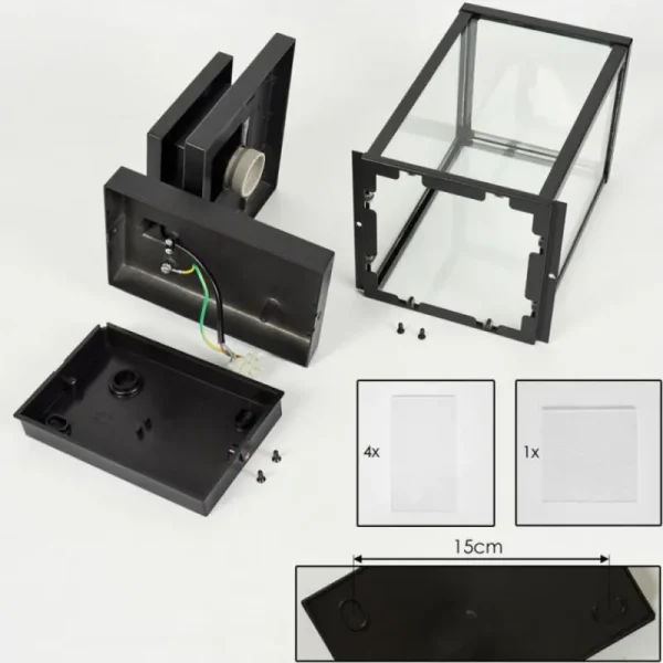 hofstein Applique murale d'extérieur Tieva Noir, 1 lumière, Détecteur de mouvement* Lampes Modernes