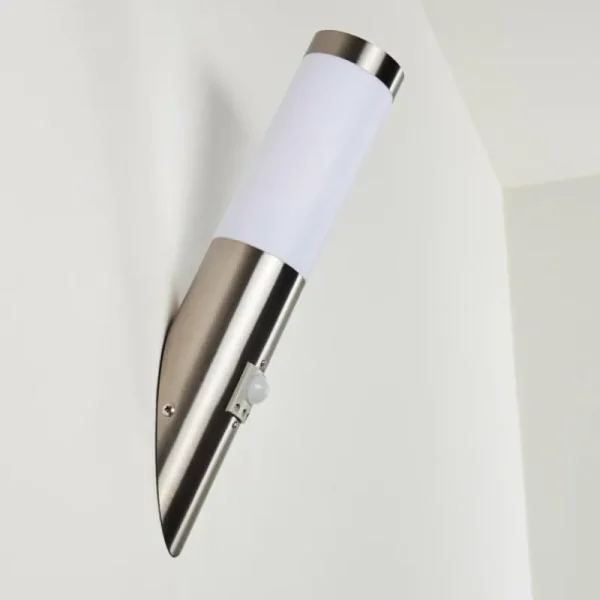 hofstein Applique murale d'extérieur Norburg Acier inoxydable, 1 lumière, Détecteur de mouvement* Lampes Modernes