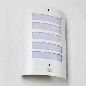 hofstein Applique murale d'extérieur Alslev Blanc, 1 lumière, Détecteur de mouvement* Lampes Modernes
