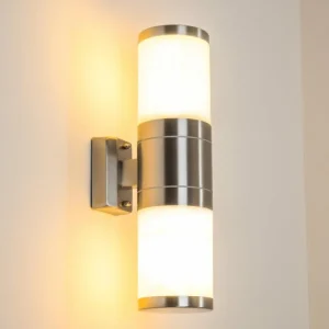 hofstein Applique murale d'extérieur TOLSONA Acier inoxydable, 2 lumières* Lampes Modernes