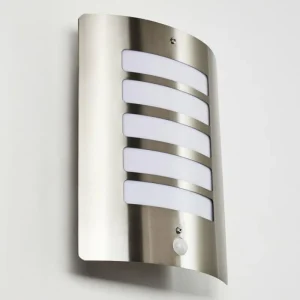 hofstein Applique murale d'extérieur Alslev Acier inoxydable, 1 lumière, Détecteur de mouvement* Lampes Modernes