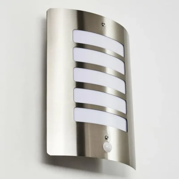 hofstein Applique murale d'extérieur Alslev Acier inoxydable, 1 lumière, Détecteur de mouvement* Lampes Modernes