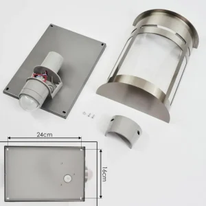 hofstein Applique murale d'extérieur Lauvdal Acier inoxydable, 1 lumière, Détecteur de mouvement* Lampes Modernes