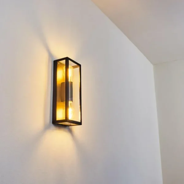 hofstein Applique murale d'extérieur Caudry Noir, 2 lumières* Lampes Modernes
