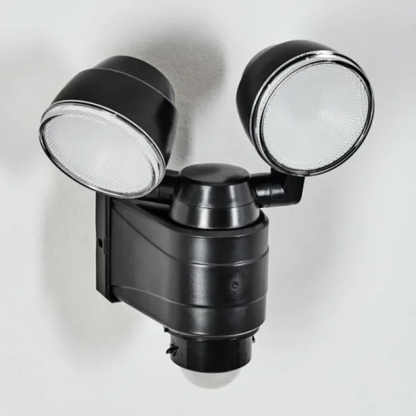 hofstein Applique murale d'extérieur Anyarhwi LED Noir, 2 lumières, Détecteur de mouvement* Lampes Modernes