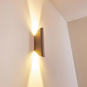 hofstein Applique murale d'extérieur Gatunga LED Argenté, 2 lumières* Lampes Modernes