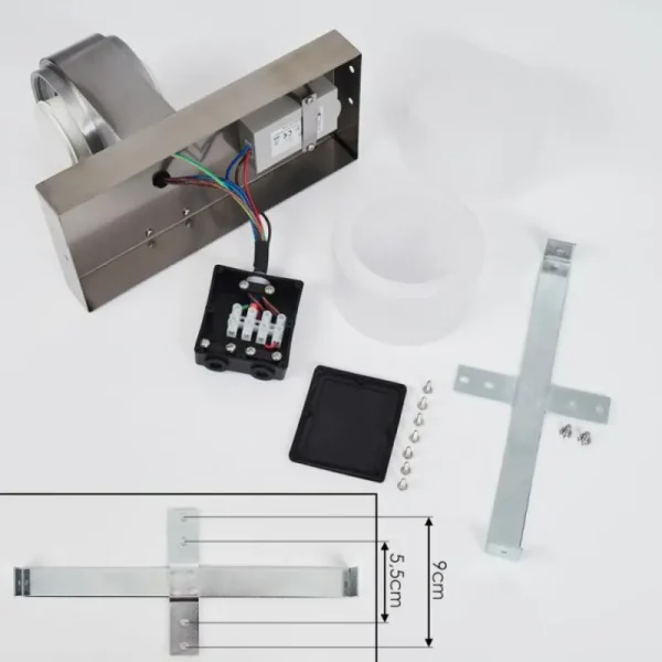 hofstein Applique murale d'extérieur Tiarp LED Nickel mat, 2 lumières, Détecteur de mouvement* Lampes Modernes