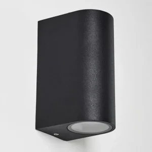 hofstein Applique murale d'extérieur Nordborg LED Noir, 2 lumières* Lampes Modernes