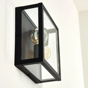 hofstein Applique murale d'extérieur Caudry Noir, 2 lumières* Lampes Modernes