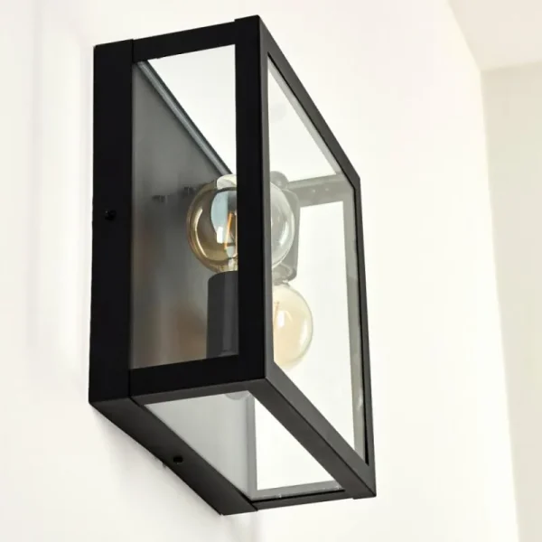 hofstein Applique murale d'extérieur Caudry Noir, 2 lumières* Lampes Modernes