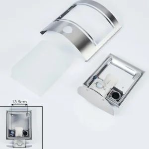 hofstein Applique murale d'extérieur Visnum Nickel mat, Blanc, 1 lumière, Détecteur de mouvement* Lampes Modernes