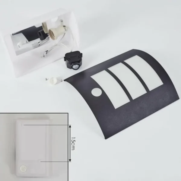 hofstein Applique murale d'extérieur Matilau Noir, Blanc, 1 lumière, Détecteur de mouvement* Lampes Modernes