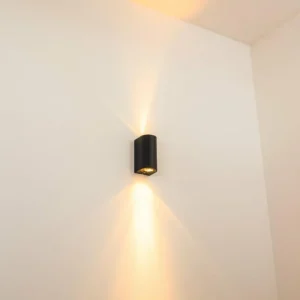 hofstein Applique murale d'extérieur Boda Noir, 2 lumières* Lampes Modernes