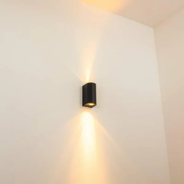 hofstein Applique murale d'extérieur Boda Noir, 2 lumières* Lampes Modernes